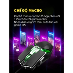 Chuột Gaming Chính Hãng DEIOG G2 Có 6 Nút Hỗ Trợ App Led RGB 16 Triệu Màu 2400 DPI macro game moba FPS ghìm tầm