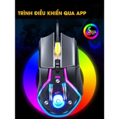 Chuột gaming chính hãng DEIOG G10 silent LED RGB 4000 dpi cho máy tính vi tính laptop chơi game pc