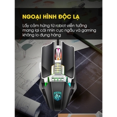 Chuột Gaming Chính Hãng DEIOG G2 Có 6 Nút Hỗ Trợ App Led RGB 16 Triệu Màu 2400 DPI macro game moba FPS ghìm tầm