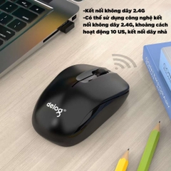 Chuột không dây gaming chính hãng DEIOG Q1 pin sạc 6 nút công thái học silent chống ồn wireless 5.3