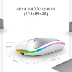 Chuột bluetooth + 2.4GHZ chính hãng DEIOG Q7 phiên bản 5.0 DPI 1600 led RGB tích hợp sạc pin dùng lâu chống ồn