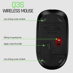 Chuột không dây chính hãng DEIOG Q3S wireless 2.4ghz không dây thiết kế nhỏ gọn DPI 1600