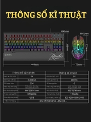 Combo Bàn Phím Chuột Gaming RGB Hàng Chính Hãng DEIOG M115 Có Dây Thiết Kế Độc Đáo Chống Nước Kèm Giá Đỡ Chống Mỏi