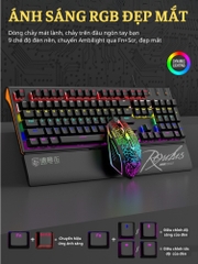 Combo Bàn Phím Chuột Gaming RGB Hàng Chính Hãng DEIOG M115 Có Dây Thiết Kế Độc Đáo Chống Nước Kèm Giá Đỡ Chống Mỏi