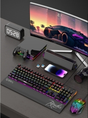 Combo Bàn Phím Chuột Gaming RGB Hàng Chính Hãng DEIOG M115 Có Dây Thiết Kế Độc Đáo Chống Nước Kèm Giá Đỡ Chống Mỏi