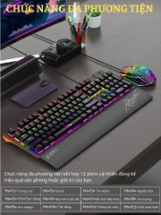 Combo Bàn Phím Chuột Gaming RGB Hàng Chính Hãng DEIOG M115 Có Dây Thiết Kế Độc Đáo Chống Nước Kèm Giá Đỡ Chống Mỏi