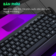 Combo bàn phím chuột máy tính có dây chính hãng DEIOG DY-813S full size 104 key văn phòng gaming thiết kế thoải mái