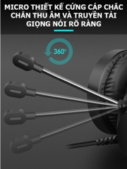 Tai nghe chụp tai gaming chính hãng DEIOG E8250 Over Ear chống ồn có mic cho máy tính bàn laptop chơi game âm thanh vòm
