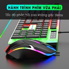 Combo Bàn Phím Chuột Gaming Led RGB Chính Hãng DEIOG DY815 Giả Cơ Chống Nước