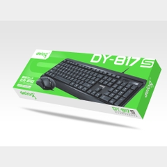 Combo bàn phím chuột văn phòng chính hãng DEIOG DY 817S có dây chống nước giả cơ cho làm việc và chơi game