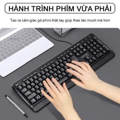 Combo bàn phím chuột văn phòng chính hãng DEIOG DY 817S có dây chống nước giả cơ cho làm việc và chơi game