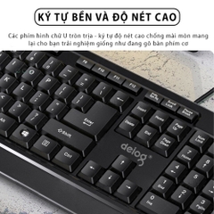 Combo bàn phím chuột văn phòng chính hãng DEIOG DY 817S có dây chống nước giả cơ cho làm việc và chơi game