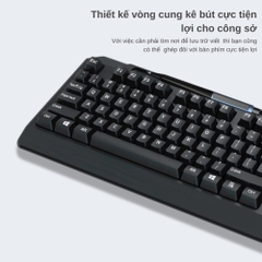 Combo Bàn Phím Chuột Văn Phòng Chính Hãng DEIOG DY 818 Có Dây Chống Nước Thiết Kế Khay Đựng Bút Đa Năng