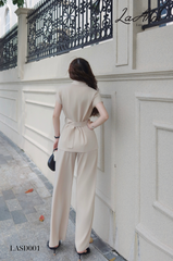 Set quần dài áo lụa ý đai eo LASD001 tinh tế, hiện đại