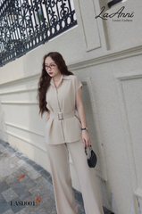 Set quần dài áo lụa ý đai eo LASD001 tinh tế, hiện đại