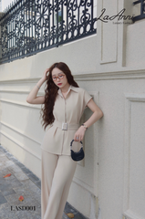 Set quần dài áo lụa ý đai eo LASD001 tinh tế, hiện đại