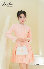 Đầm tay dài cổ bèo tùng xếp li LADD1 điệu đà