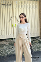 Quần suông belt hoa gold nhật cao cấp LAQD004