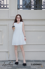 Đầm lụa suông basic đính nơ vai LADD001 ngọt ngào