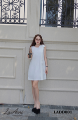 Đầm lụa suông basic đính nơ vai LADD001 ngọt ngào