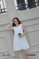 Đầm lụa suông basic đính nơ vai LADD001 ngọt ngào
