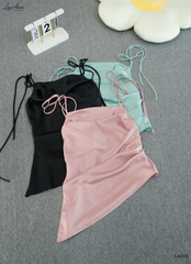 Set áo lụa xéo tà (kèm scrunchies) LAAE8