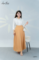Chân váy lụa ý xếp li lưng cao LAEV2