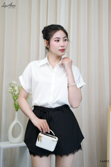 Sơ mi lụa HK tay gấp line LAAE5