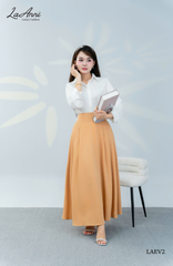 Chân váy lụa ý xếp li lưng cao LAEV2