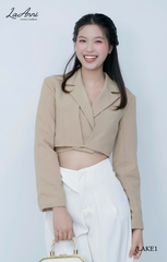 Khoác vest crop 2 lớp thắt dây sau