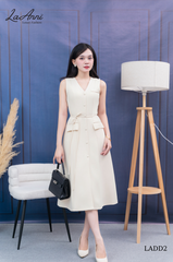 Đầm dài cổ V xẻ tà nút bọc LADD2 cuốn hút