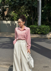 Sơ mi lụa nơ túi form vừa LAAE3