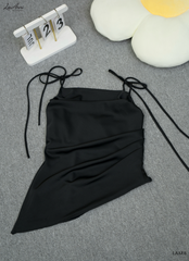 Set áo lụa xéo tà (kèm scrunchies) LAAE8