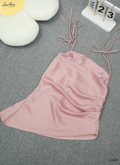 Set áo lụa xéo tà (kèm scrunchies) LAAE8