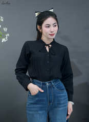 Sơ mi xếp li cổ V LAAE9