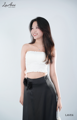 Chân váy lụa dài đính hoa LAVE4