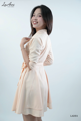 Đầm sơ mi lụa ý 2 tầng kèm belt LADE4