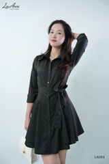 Đầm sơ mi lụa ý 2 tầng kèm belt LADE4