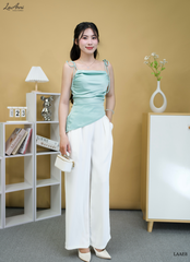 Set áo lụa xéo tà (kèm scrunchies) LAAE8