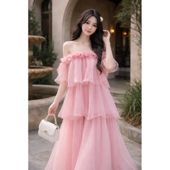 Váy maxi Tầng Bèo đi biển mùa hè