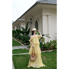 Váy maxi Tầng Bèo đi biển mùa hè