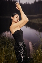 TWISTED SEQUIN DRESS