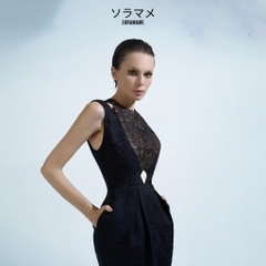 METALLIC PLEATED DRESS