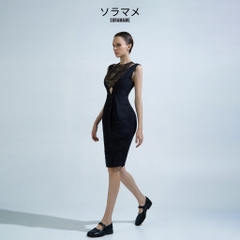 METALLIC PLEATED DRESS