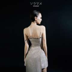 RUFFLED LONG TRAIN DRESS