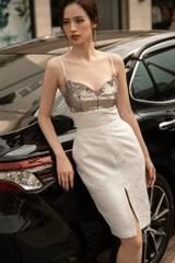 CUT- OUT SEQUIN DRESS
