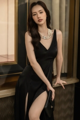 SPLIT CHIFFON DRESS