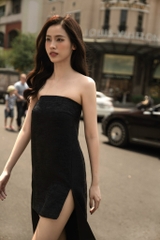 STRAPLESS LONG TRAIN DRESS