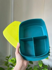 Hộp Cơm Tupperware 1L - 3 Ngăn quay LVS - Màu xanh cốm - Tupperware Malaysia Chính Hãng