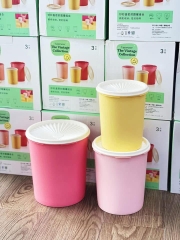 Tuptrung Bộ 3 Hộp Midi Decoz 1 Nút Ấn Dạng Trụ (Dung tích 1.2L+1.9L+2.8L)